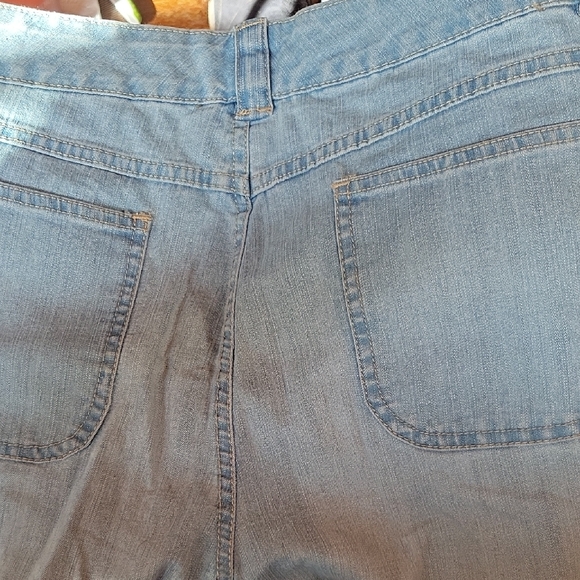 Gloria Vanderbilt Light Blue Cropped Jeans with Floral Embroidery - Picture 7 of 7